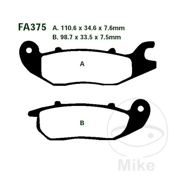 Honda CBR 125 R JC34 / JC39 2004-2010 Bremsklotz Standard EBC